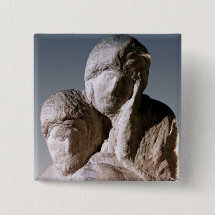 Chapa Cuadrada Pieta de Rondanini, detalle de las cabezas de