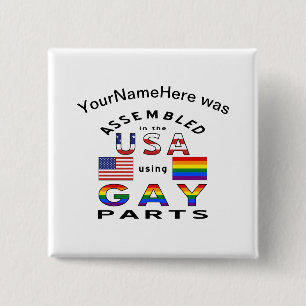 Chapa Cuadrada Piezas gais personalizadas ensambladas en EE. UU. 