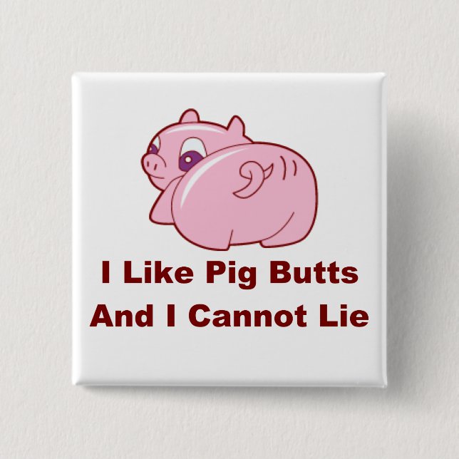 Chapa Cuadrada Piggy Butts Pin (Anverso)