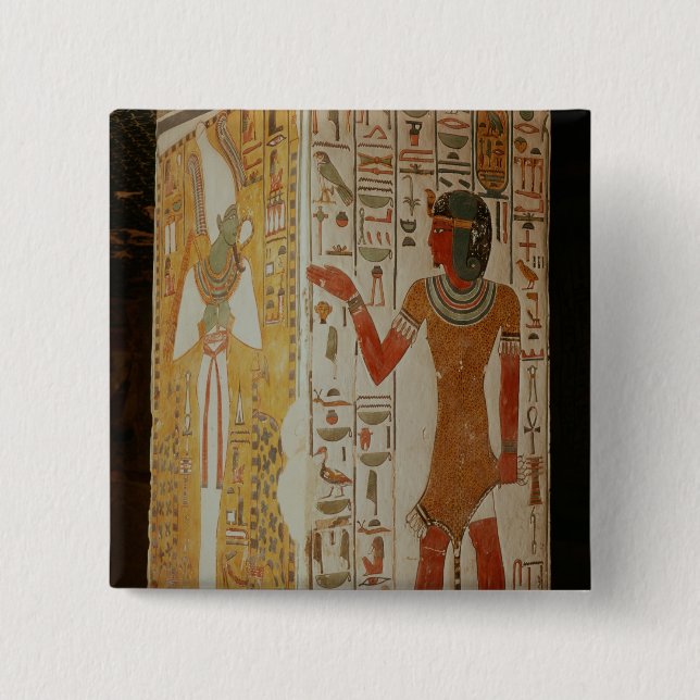 Chapa Cuadrada Pilar que representa Osiris y llevar del sacerdote (Anverso)