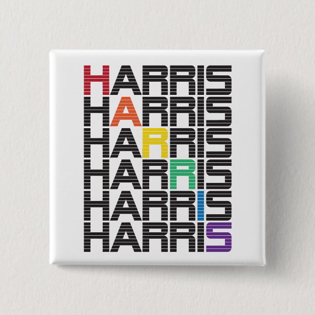 Chapa Cuadrada Pilas del texto del arco iris de HARRIS (Anverso)