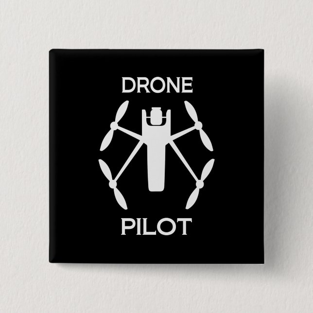 Chapa Cuadrada Piloto de drones de clases (Anverso)