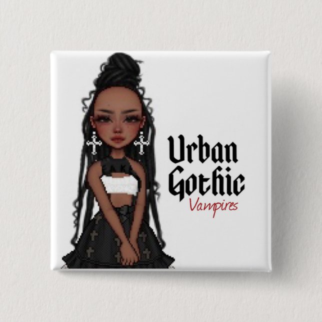 Chapa Cuadrada Pin 1 de vampiros góticos urbanos (Anverso)