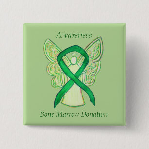 Chapa Cuadrada Pin Angel Ribbon