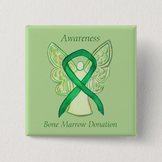 Chapa Cuadrada Pin Angel Ribbon (Anverso)