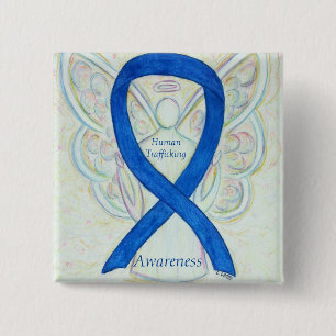 Chapa Cuadrada Pin Angel Ribbon de la Conciencia sobre el Tráfico