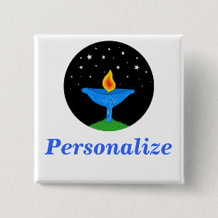 Chapa Cuadrada Pin brillante de la cáliz UU/botón