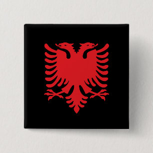Chapa Cuadrada Pin cuadrado de iconos de la bandera albanesa