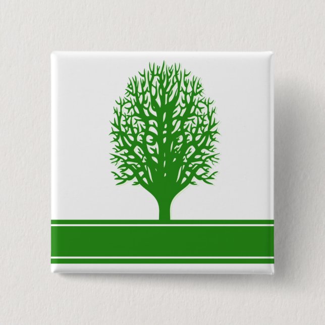 Chapa Cuadrada Pin cuadrado de los problemas ambientales (Anverso)