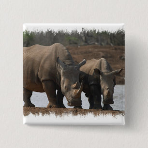 Chapa Cuadrada Pin cuadrado de los Rhinos negros