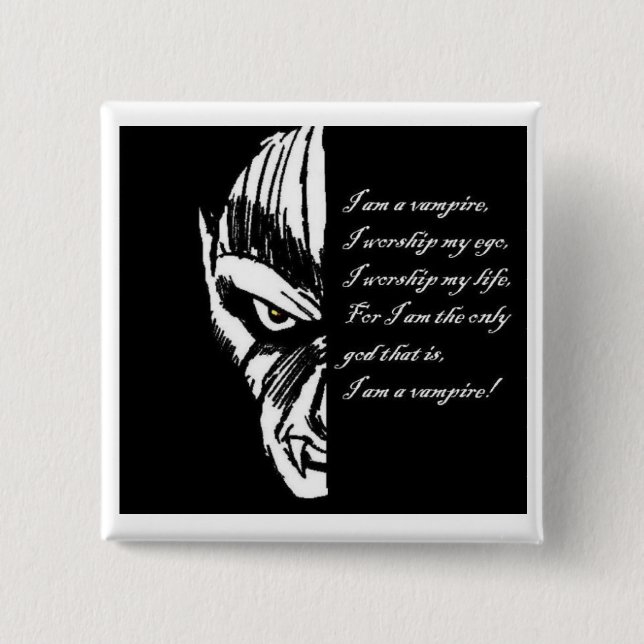 Chapa Cuadrada Pin D del juramento del vampiro+Insignia (Anverso)