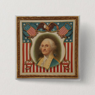 Chapa Cuadrada Pin de campaña de Washington