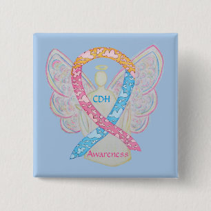 Chapa Cuadrada Pin de Concienciación de Hernia CDH Diafragmática