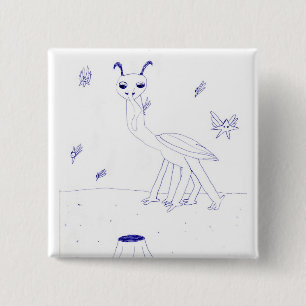 Chapa Cuadrada pin de Critter de espacio