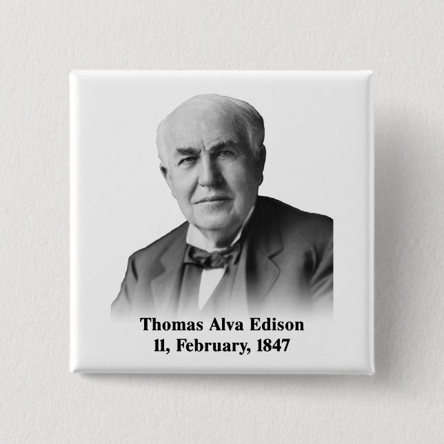 Chapa Cuadrada Pin de Edison (Anverso)