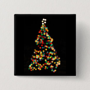 Chapa Cuadrada Pin de iluminación multicolor del Bokeh de árbol d