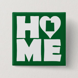 Chapa Cuadrada Pin de insignia Utah Home Heart State