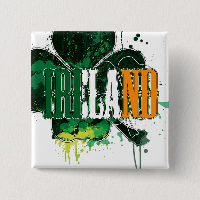 Chapa Cuadrada Pin de Irlanda (Anverso)