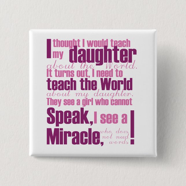 Chapa Cuadrada Pin de la hija (Anverso)