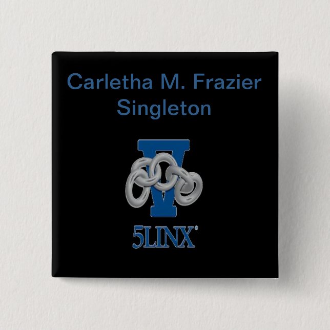 Chapa Cuadrada Pin de la insignia conocida de Carletha M. Frazier (Anverso)