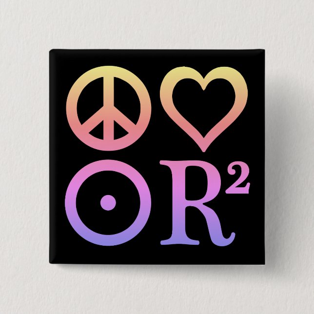 Chapa Cuadrada Pin de los símbolos de PLUR (Anverso)