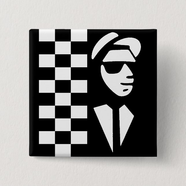 Chapa Cuadrada Pin de Ska (Anverso)