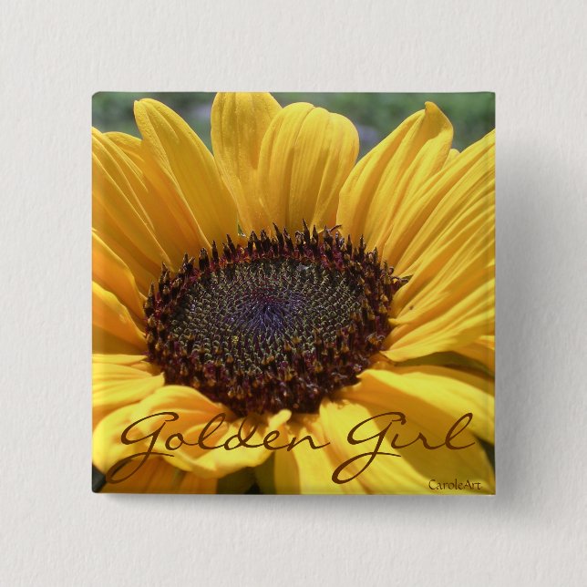 Chapa Cuadrada Pin del "chica de oro" (Anverso)