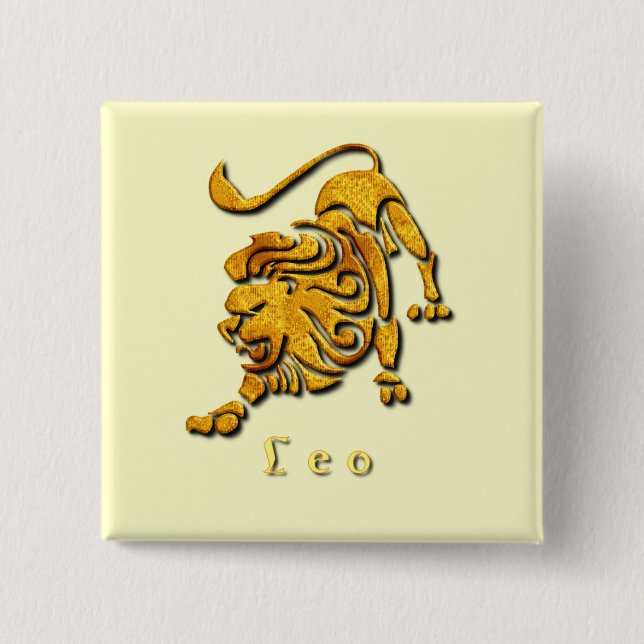 Chapa Cuadrada Pin del cuadrado del Rótulo de Leo (Anverso)