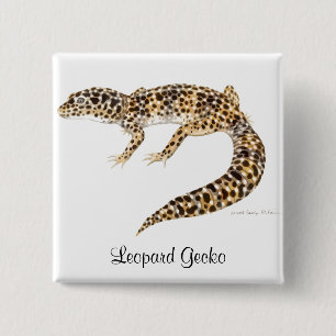 Chapa Cuadrada Pin del Gecko del leopardo