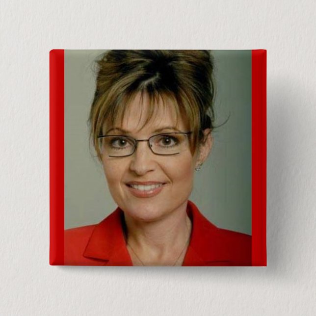 Chapa Cuadrada Pin del instinto: Sarah Palin (Anverso)
