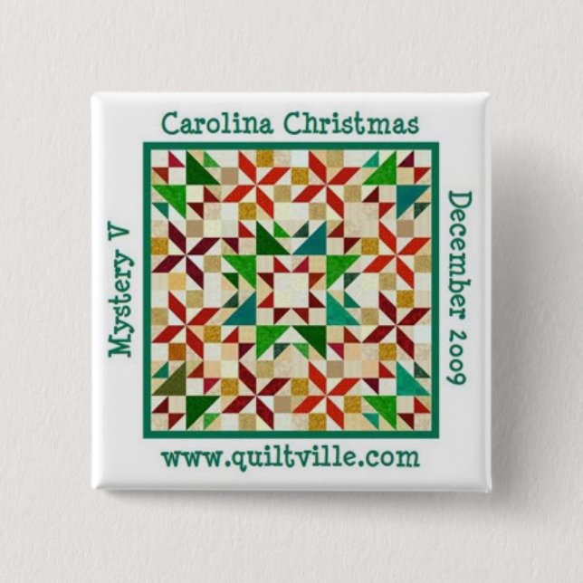 Chapa Cuadrada Pin del navidad de Carolina (Anverso)