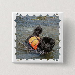 Chapa Cuadrada Pin del rescate del agua de Newfie
