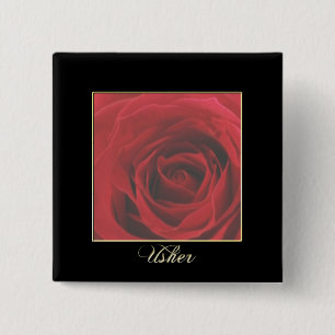 Chapa Cuadrada Pin elegante de Usher del rosa rojo del KRW
