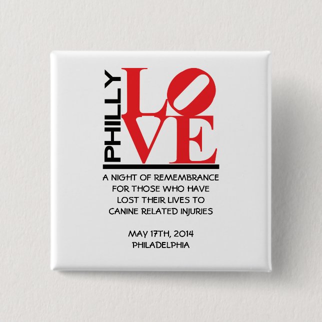 Chapa Cuadrada Pin oficial 2014 de Philly (Anverso)