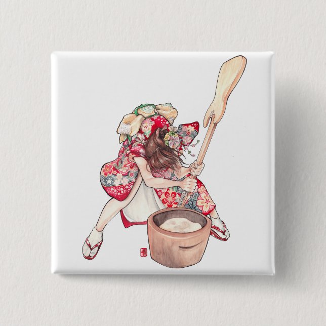 Chapa Cuadrada Pin original de llamada de la sala de Erica "del (Anverso)