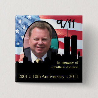Chapa Cuadrada Pin personal del aniversario del monumento 911