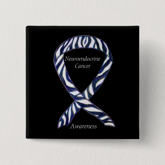 Chapa Cuadrada Pin Personalizado Cinta de Cáncer Neuroendocrino (Anverso)