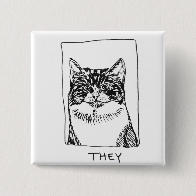 Chapa Cuadrada Pin Pronoun (Anverso)