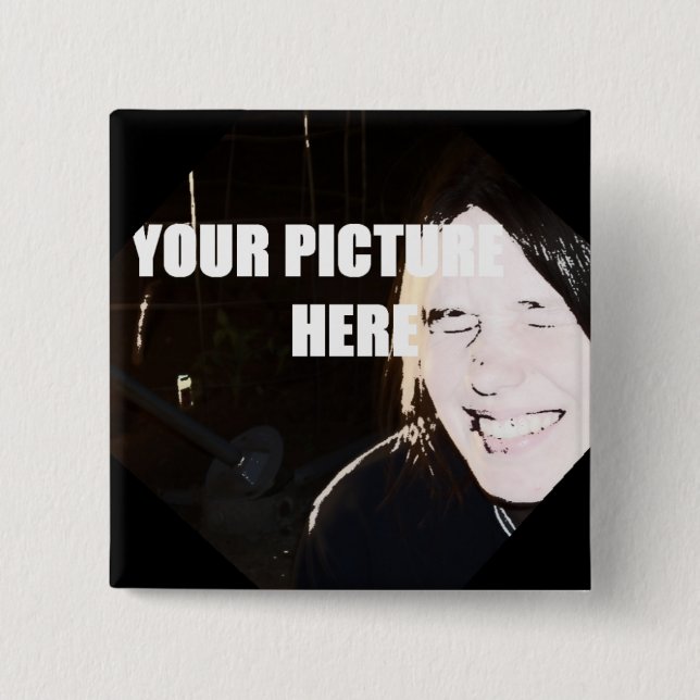 Chapa Cuadrada PIN retro de FOTOCORNERS (Anverso)