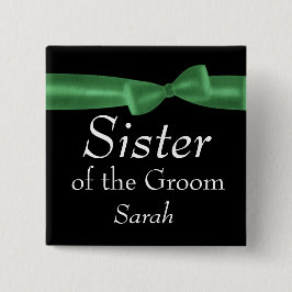 Chapa Cuadrada Pin verde y negro del nombre del papel del