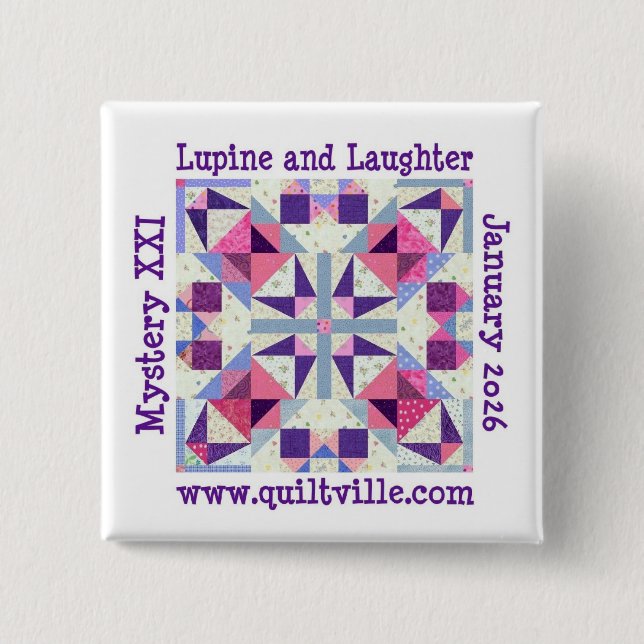 Chapa Cuadrada Pinback Button for Lupine and Laughter (Anverso)