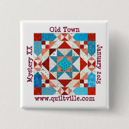 Chapa Cuadrada Pinback button for Old Town Mystery
