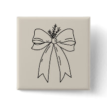 Pine Branch with Bow Minimalist