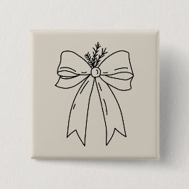 Chapa Cuadrada Pine Branch with Bow Minimalist