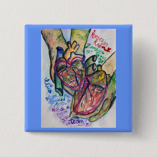 Chapa Cuadrada Pines o botones Personalizados Zombie Love Pendant