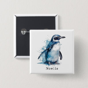Chapa Cuadrada Pingüino acuático de Azure ártico, personalizado