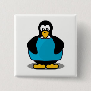 Chapa Cuadrada Pingüino con camisa