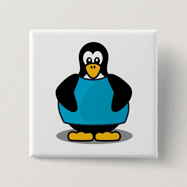 Chapa Cuadrada Pingüino con camisa (Anverso)