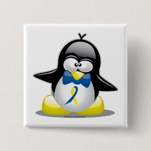 Chapa Cuadrada Pingüino de Síndrome de Down