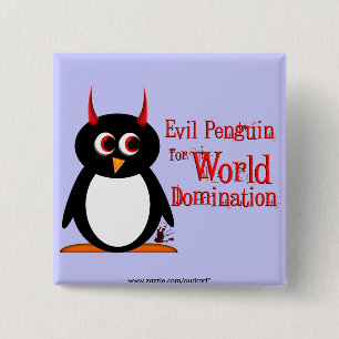 Chapa Cuadrada Pingüino malvado para la dominación Bling del